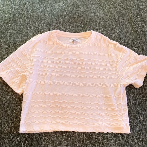 Madewell Scallop-Stripe Cream Top - Picture 2 of 3